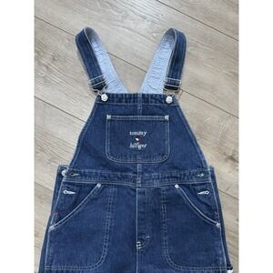 Tommy Hilfiger Denim Overalls Kids Wide Leg Pockets Flag Size Large VTG Y2K‎
